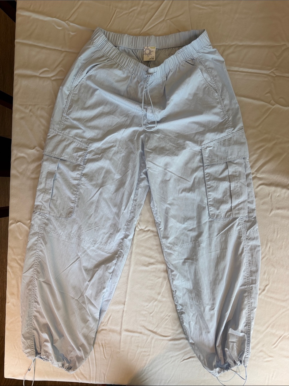 aerie Light Blue Cargo Jogger Pants with Drawstring Ankles